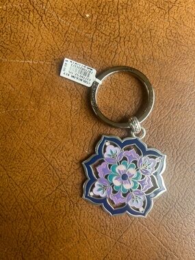 Brighton Floral Enamel Keyring in Blue, Purple, Pink & Teal
